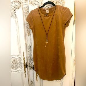Brown suede dress